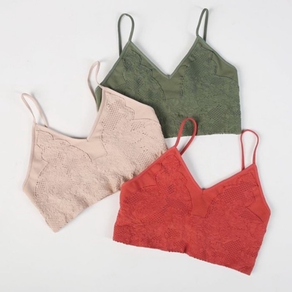 SOLD OUT Iced Latte Lace Embroidered V Neck Bralette - Picture 5 of 5